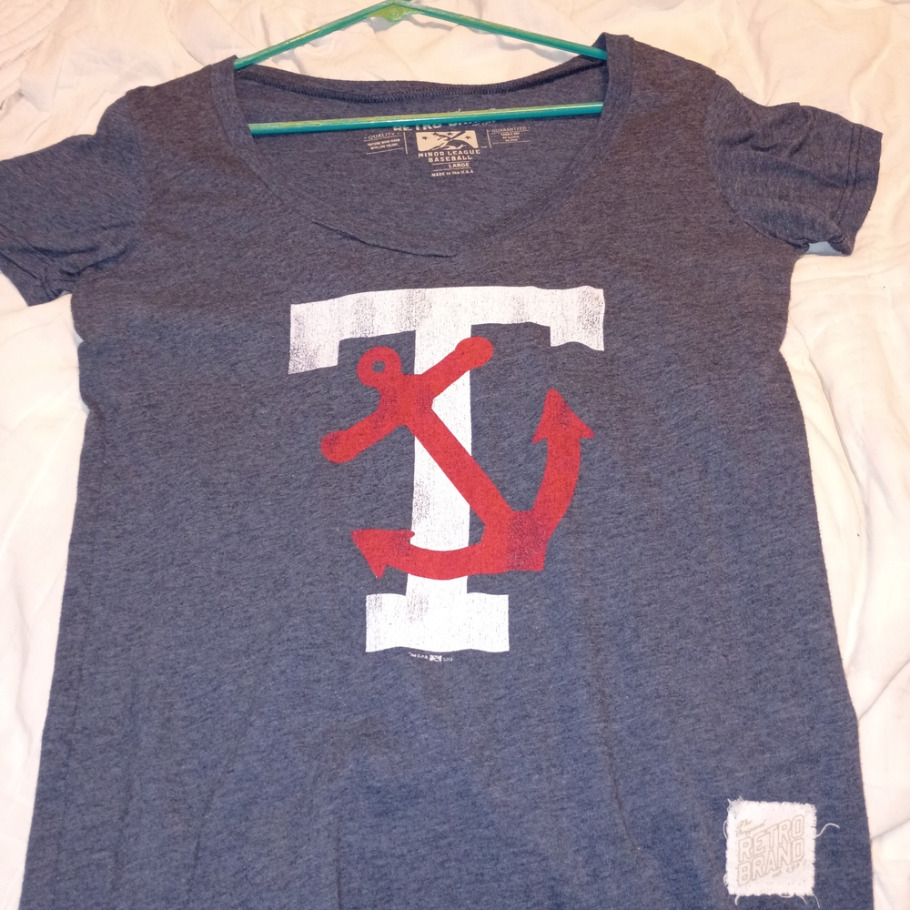 Navy Graphic Anchor Tee with Red Accent -